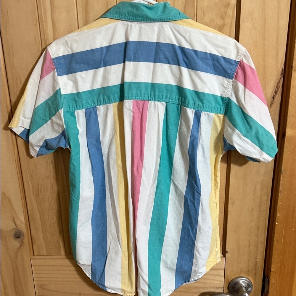 Bechamel Sport Colorful Striped Short Sleeve Shirt - Picture 3 of 4